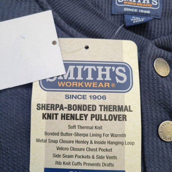 NWT Smith's Workwear Sherpa-Bonded Thermal Knit Henley Pullover Size XXL - Picture 10 of 12
